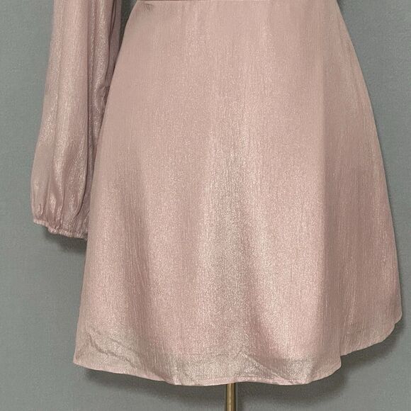 Andree‎ by Unit Womens Dress L Dusty Lavender Chiffon One Shoulder Mini Fairy - Picture 3 of 14